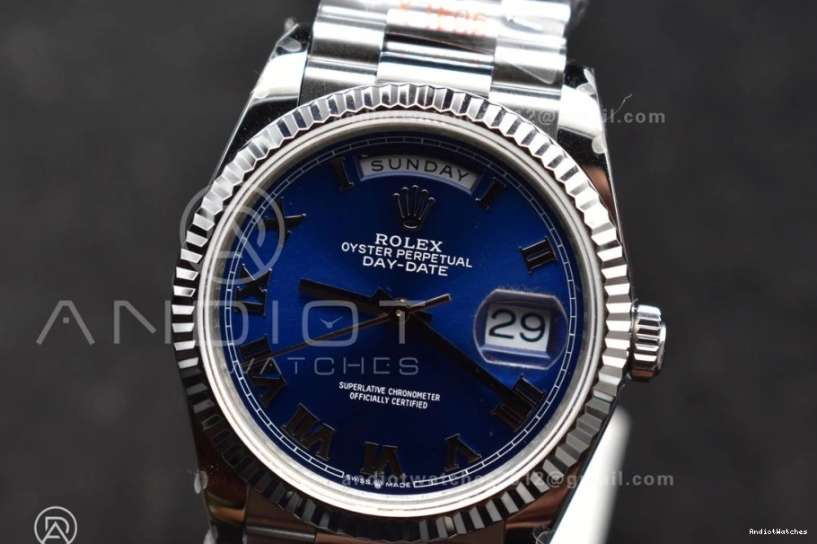 Weight) 36 President vr3255 V5 QF Bracelet SS 904L Roman 679 BestValue Dial Blue DayDate Edition Steel Best (Gain on 0712